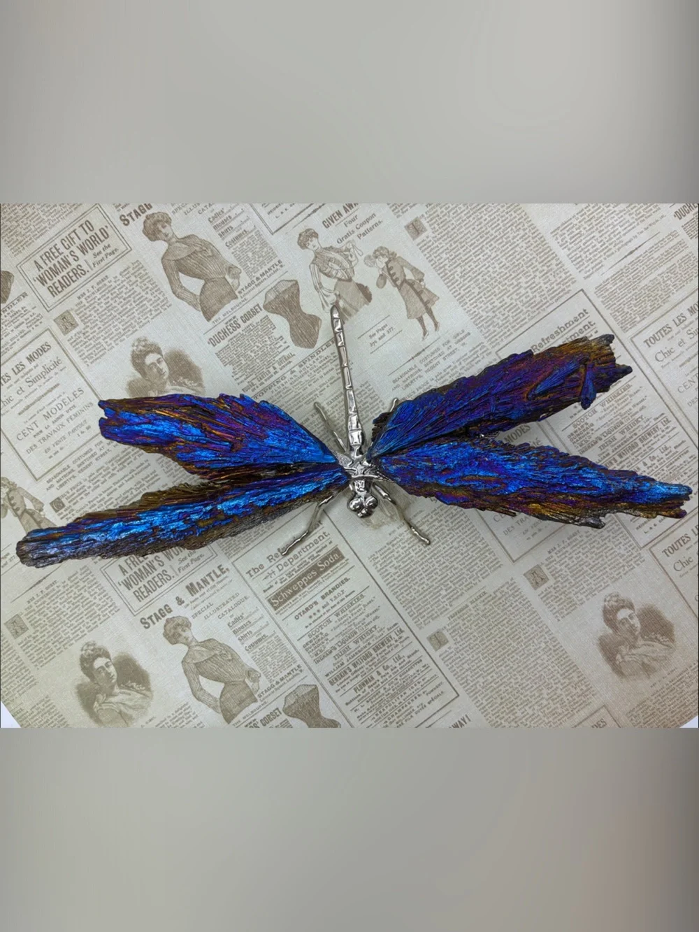 Iridescent Blue Purple Gold Titanium Crystal Display Rock - Picture 2 of 5